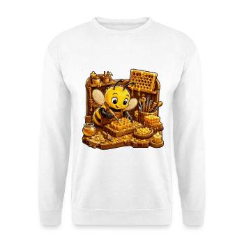Biene Honig Imker Honigwabe Blumen Wiese Insekt - Unisex Pullover - Weiß - Vorne