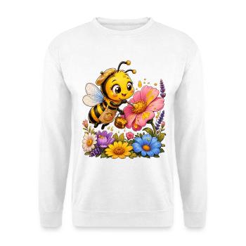 Biene Honig Imker Honigwabe Blumen Wiese Insekt - Unisex Pullover - Weiß - Vorne