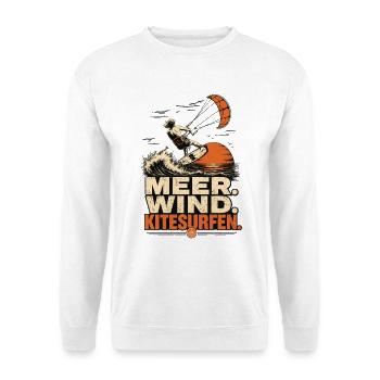 Meer Wind Kitesurfen Motiv - Unisex Pullover - Weiß - Vorne
