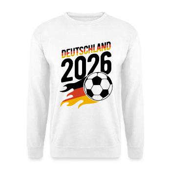 Fußball Flamme Deutschland 2026 - Unisex Pullover - Weiß - Vorne