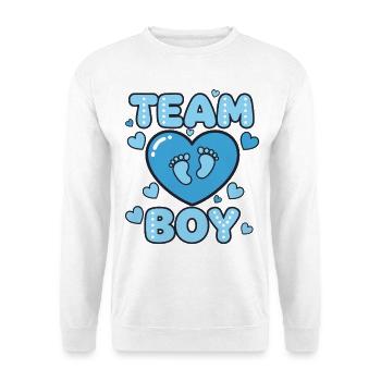 Gender reveal team boy baby shower baby gender mom - Unisex Sweatshirt - white - Front