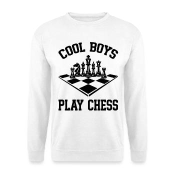 Cool Boys play Chess coole Jungs spielen Schach  - Unisex Pullover - Weiß - Vorne
