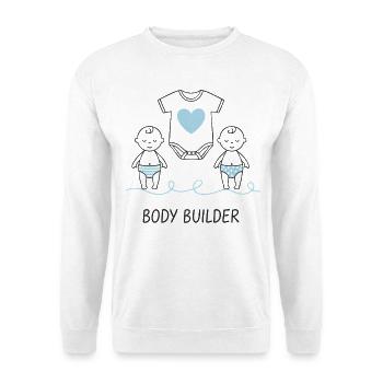 Gender Reveal Body Builder Baby Shower Mom Dad - Unisex Sweatshirt - white - Front