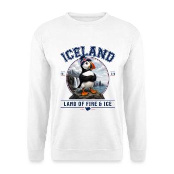 Island Puffin – Land aus Feuer und Eis - Unisex Sweatshirt - white - Front