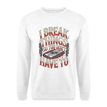 Mobile App Developer I Break Things Mobile Coding - Unisex Pullover - Weiß - Vorne