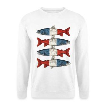 France Flag Trout Vintage Fish - Unisex Sweatshirt - white - Front