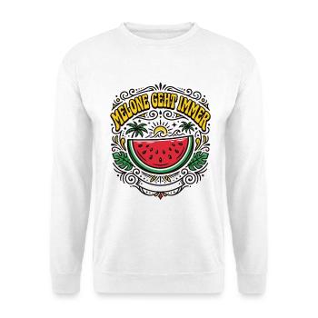 Melone Geht Immer – Wassermelone Sommer - Unisex Pullover - Weiß - Vorne