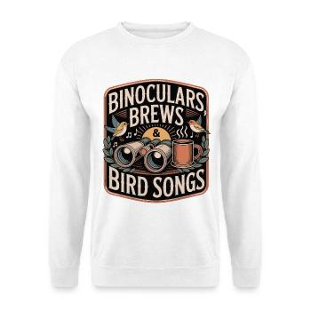 Binokulare Bräuche & Vogelsongs - Unisex Pullover - Weiß - Vorne