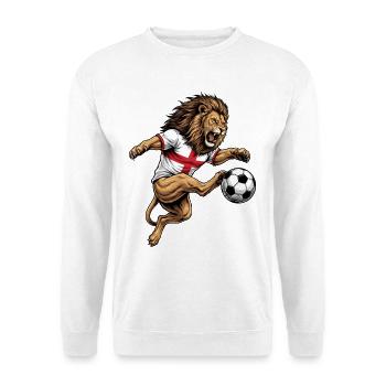Lion Cool Kick Ball, ballon de football, drapeau anglais - Sweat-shirt Unisexe - blanc - Devant