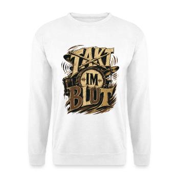Takt im Blut Schlagzeug Musik - Unisex Pullover - Weiß - Vorne
