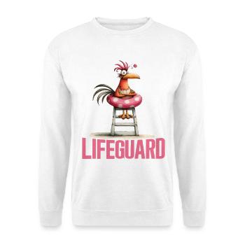 Motif drôle de sauveteur coq - Sweat-shirt Unisexe - blanc - Devant