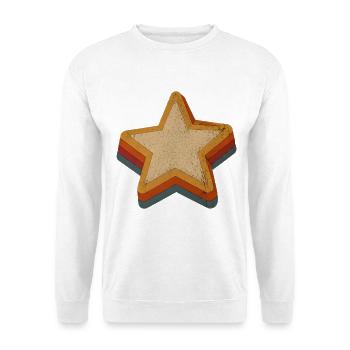 Vintage-Stern mit Regenbogen-Schichten - Unisex Pullover - Weiß - Vorne