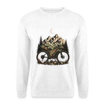 Bikepacking Gravel Mountains Moon Adventure Tour Nature - Unisex Sweatshirt - white - Front