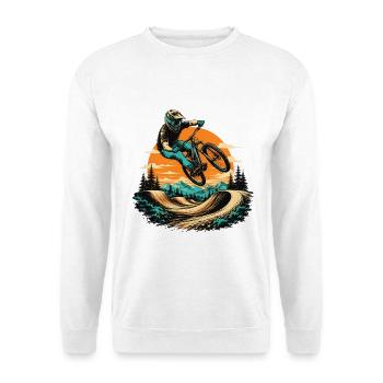 MTB Dirt Jump Whip Sonnenuntergang Biker Freerider - Unisex Pullover - Weiß - Vorne