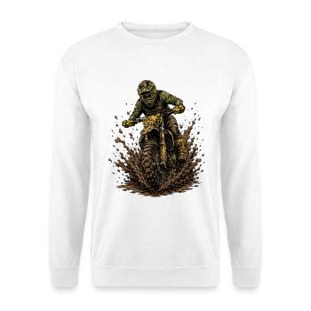 Downhill MTB Schlamm Enduro Biker Helm Vollgas MX - Unisex Pullover - Weiß - Vorne