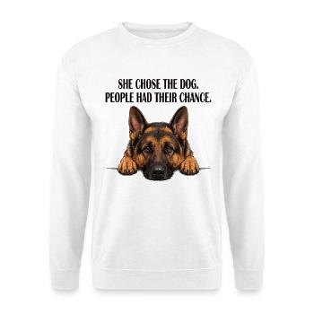 Maman berger allemand, elle a choisi le chien - Sweat-shirt Unisexe - blanc - Devant