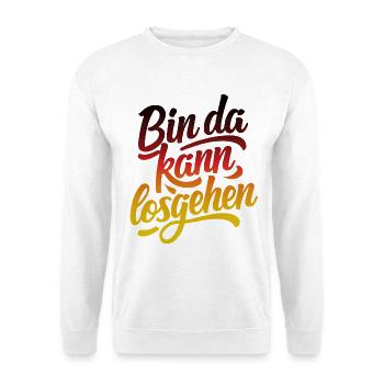 Bin da kann losgehen | Fußball 2026 - Unisex Pullover - Weiß - Vorne