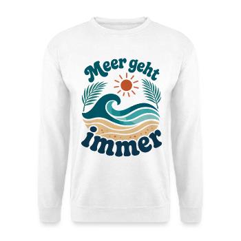 Vacances d’été : mer toujours en forme de vagues - Sweat-shirt Unisexe - blanc - Devant