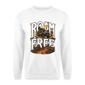 Aventure de liberté en SUV tout-terrain sur route de sable libre - Sweat-shirt Unisexe - blanc - Devant