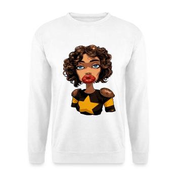 Star Hero Woman Dessin animé Pop Art - Sweat-shirt Unisexe - blanc - Devant