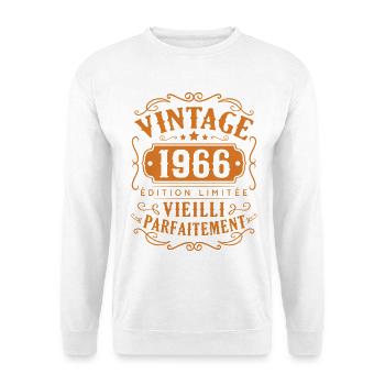 1966 Vintage Cadeau D'anniversaire Femme Homme - Sweat-shirt Unisexe - blanc - Devant