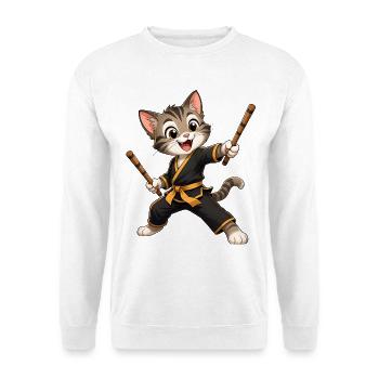 Héros du Karaté Chat - Sweat-shirt Unisexe - blanc - Devant