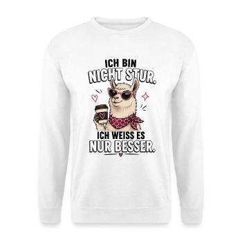 Lama Nicht Stur Shirt - Unisex Pullover - Weiß - Vorne