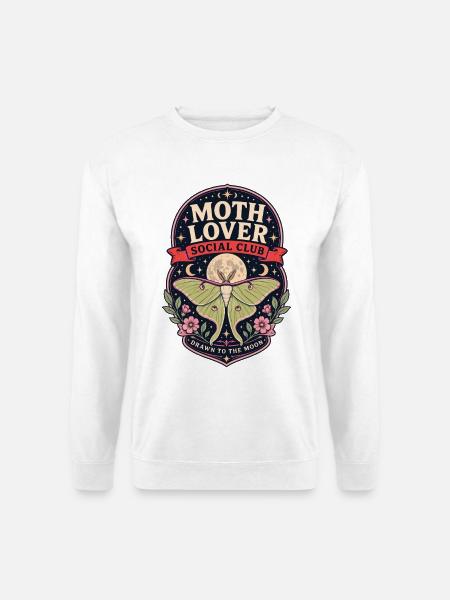 Moth Lover Moon Butterfly Shirt - Unisex Sweatshirt - white