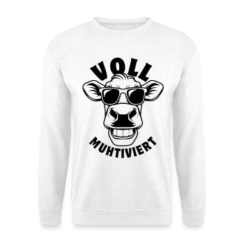 Fully mooted cow with sunglasses - Unisex Sweatshirt - white - Front