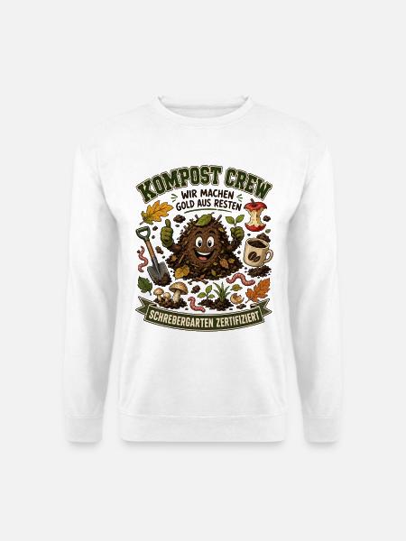 Kompost Crew Schrebergarten Humor Geschenk - Unisex Pullover - Weiß