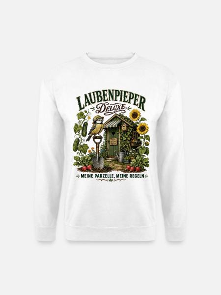 Laubenpieper Deluxe Mein Grünes Reich Garten - Unisex Pullover - Weiß