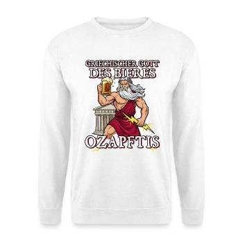 Griechischer Gott des Bieres Ozapftis Sauftour - Unisex Pullover - Weiß - Vorne