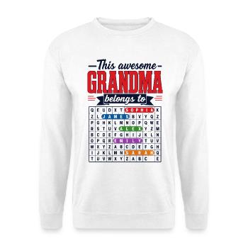 Cette Super Mamie Appartient À | Mots Mêlés - Sweat-shirt Unisexe - blanc - Devant