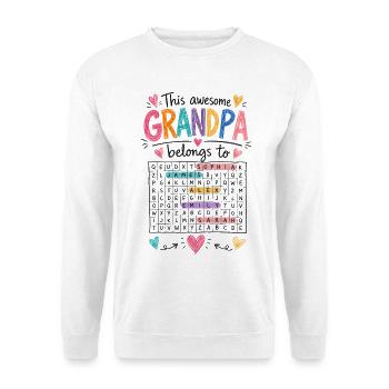 Ce Super Papy Appartient À | Mots Mêlés Famille - Sweat-shirt Unisexe - blanc - Devant