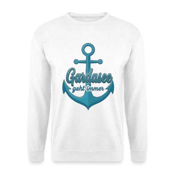 Gardasee geht immer mit Schiff Anker Italien  - Unisex Pullover - Weiß - Vorne