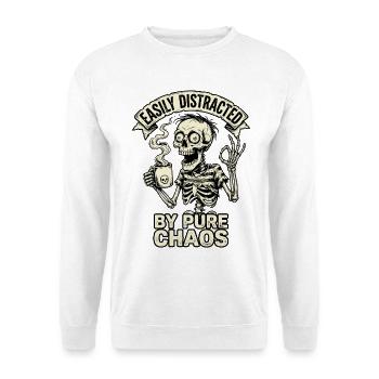 Facilement distrait par le chaos pur - Sweat-shirt Unisexe - blanc - Devant