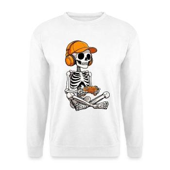 Jeux d’Halloween, Fête d’Halloween, Joueur de squelette - Sweat-shirt Unisexe - blanc - Devant