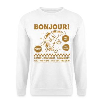 Breakfast Funny Brunch Coffee Pancake Food - Unisex Sweatshirt - white - Front