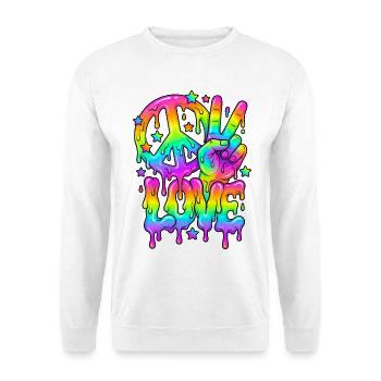 Festival de la fierté Paix et Amour Arc-en-ciel - Sweat-shirt Unisexe - blanc - Devant