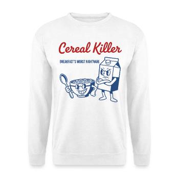 Petit-déjeuner céréales tueuses et pire cauchemar - Sweat-shirt Unisexe - blanc - Devant