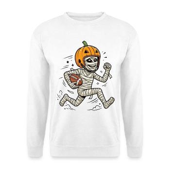 Halloween, America Football, Mumie - Unisex Pullover - Weiß - Vorne