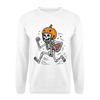 Halloween, America Football, Skelett - Unisex Pullover - Weiß - Vorne