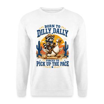 Raccoon Cowboy Humor Retro Goose Wild West - Unisex Sweatshirt - white - Front
