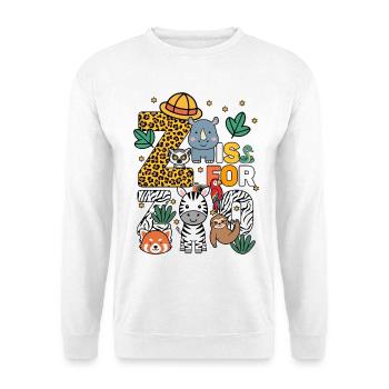 Z c’est pour fête de zoo Jungle zoo anniversaire animaux - Sweat-shirt Unisexe - blanc - Devant