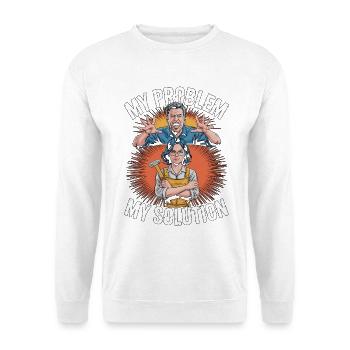 Ébéniste : mon problème, ma maman pictogramme, papa. - Sweat-shirt Unisexe - blanc - Devant