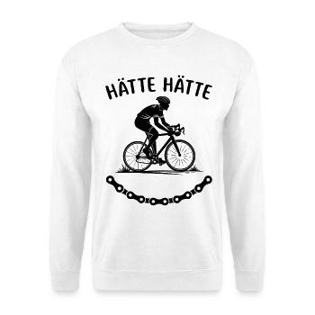 Hätte Hätte Fahrradkette lustige Fahrrad Sprüche - Unisex Pullover - Weiß - Vorne