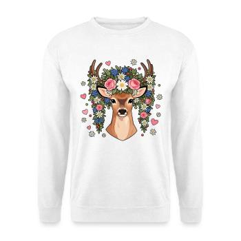 Hirsch Edelweiss Hearts Folk Festival Traditional Costumes - Unisex Sweatshirt - white - Front