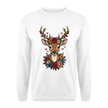 Remplacement des costumes traditionnels du Festival folklorique Deer Antlers Hearts - Sweat-shirt Unisexe - blanc - Devant