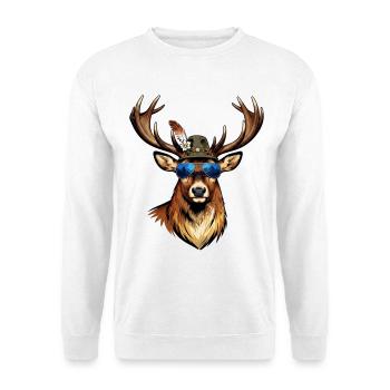 Deer Sunglasses Folk Festival Traditional Costumes Replacement Man - Unisex Sweatshirt - white - Front