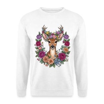 Festival folklorique des bois de cerf Remplacement des costumes traditionnels - Sweat-shirt Unisexe - blanc - Devant